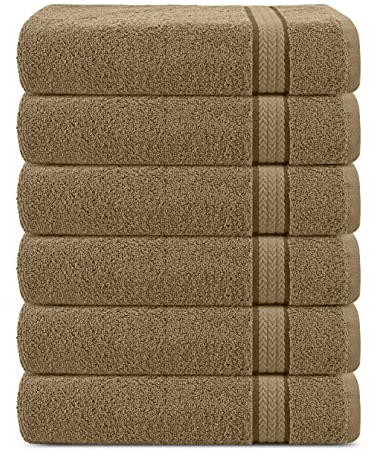 Sweet Needle Super Soft 6 Pack Waschlappen 30x30 Leinen, 580 GSM - 100% Reine Ringspun Baumwolle - Luxuriöse Rayon-Besatz - Ideal für den täglichen Gebrauch - Pflegeleicht Maschine waschen