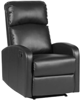 EVRE Recliner Armchair with Adjustable Leg Rest and Reclining Functions Leather - Black Arm Chairs For Living room, reclining and comfy chair