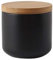 YOUSIS Schwarze Keramik Vorratsdose Zuckerdose mit Deckel Versiegeltem Bambusdeckel, Küche, Behälter für Tee, Zucker, Kaffee, Bohnen, Nüsse, Gewürze (Schwarz, 260 ml)