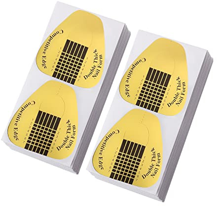Subay 200Pcs Professional Long Nail Forms for Acrylic Nails, Polygel Nails, Thick Nail Extension Forms for Nail Art Tips, Premium Acrylic Nail Paper Forms, Nail Former Stickers for Professional Use
