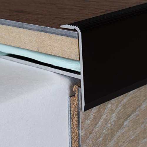 PROVISTON | Infoga profil | Aluminiumanodiserad | Bronze Dark | Bredd 44 mm | Höjd 15,3 mm | Längd 1000 mm | Borrade | Slutprofil | Enkel profil | Slutlig bar | Jordprofil | 1 del