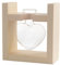 Heart shaped table top clear glass vase, light bulb glass vase with solid wood stand hydroponic plant propagation station for garden, office, coffee table, wedding decoration terrarium