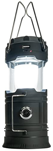 Grafner 2in1 LED Camping Laterne mit Akku, Aufladung per USB & Solar, als Laterne, Strahler und Powerbank nutzbar, 4200 mAh Lihtium-Ionen Akku, faltbare Campinglampe Notfall Leuchte Angel Lampe