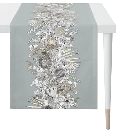 APELT Tischwäsche Christmas Glam 6304 Fb. 14 (Petrol), Größe:Tischläufer 48 x 140 cm