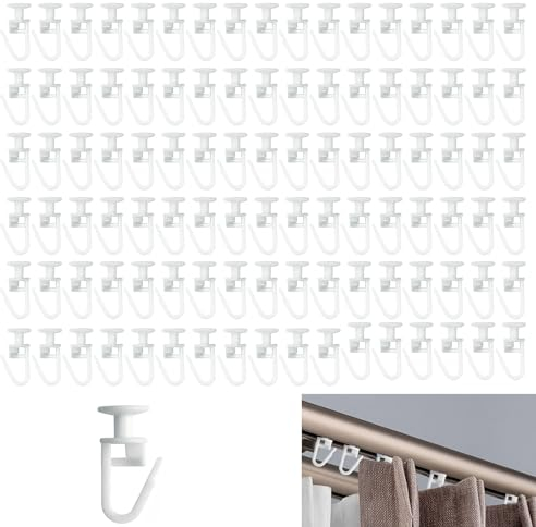 HavaCue 150 Stück Gardinengleiter für Schienen, Faltengleiter Vorhanghaken für gardinen, Gardinenhaken für Gchienen für Gardinenschienen Gleiter Oder Gardinenstangen mit Lnnenlauf Verschließbarer