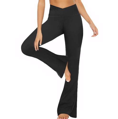 Neteson Pantalon Yoga Femme Legging évasé Booucut Pantalons Bootcut Fluide