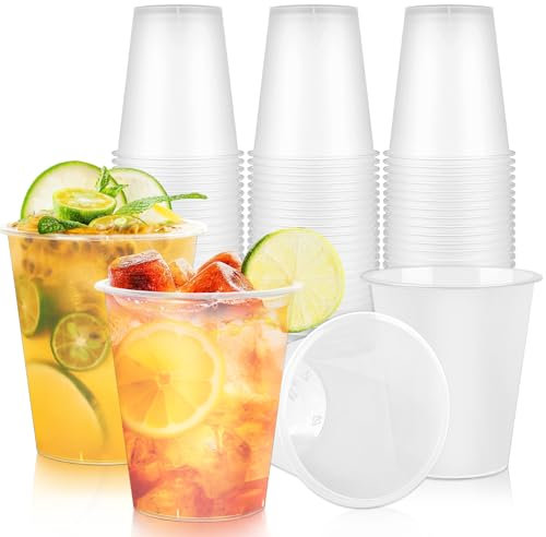 Huanmin 50 Stück Plastikbecher Mehrweg 360ml Trinkbecher Plastik, Cocktailgläser Plastik, Mattierte P-lastik Becher Party Set für GeträNke Partys, Restaurants Geburtstag, Hochzeit, Camping