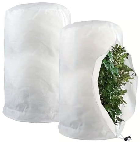 GOUYENG Cappuccio Protezione Piante,2 Pezzi Telo Protezione Piante 80×100 cm,Sacco di Proteziones Invernale per Piantes,Proteziones Invernale Piantes,Copertura Invernales Antigelo per Piantei
