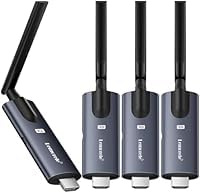 Lemorele Transmisor HDMI inalámbrico y 3 receptores, compatible con transmisión inalámbrica HDMI, 1 transmisor a 4 receptores para streaming de vídeo de portátil, cámara a HDTV, monitor, proyector