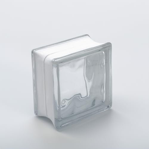 Ladrillo de vidrio básico nube transparente brillante 14,5x14,5x8 cm - 5 piezas