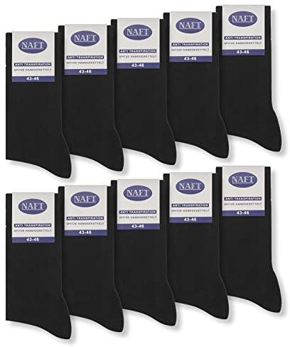 sockenkauf24 10 paires de chaussettes habillées pour femmes et hommes 100% coton sans couture et sans bandes élastiques désagréables (39-42, 10 x Noir)