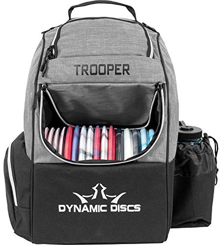 Dynamic Discs Trooper Disc Golf Bag - Beginner Frisbee Golf Backapack - Disc Bag for Men with 18+ Discs Capacity - Ideal Gifts and Accessories - Lightweight & Durable Backpacks (Heather Gray)