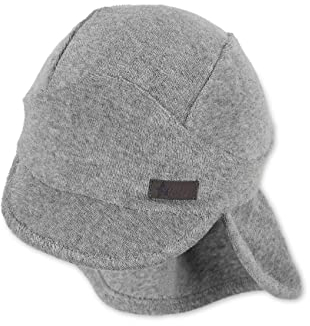Sterntaler Baby Unisex Schirmmütze Baby Schirmmütze Nackenschutz Frottee - Schirmmütze Baby, Baby Mützen - aus Baumwolle - rauchgrau, 49
