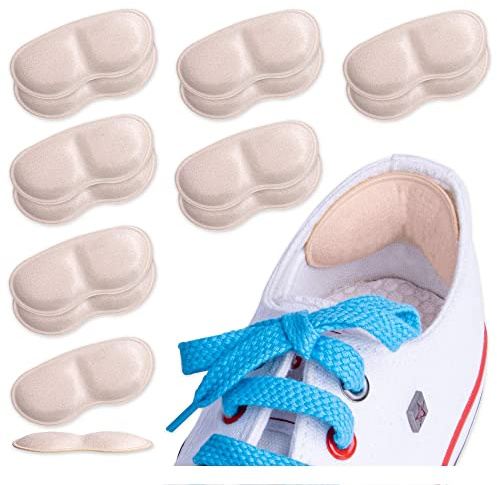 SULPO 7 par hälkuddar för skor, självhäftande hälkuddar för lätta att stora skor, mjukt hälskydd mot friktion och bubblor, för sneakers, pumps och arbetsskor, beige