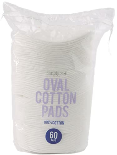 DIVCHI Oval Cotton Pads - 60 Pack for Face | Makeup Remover Pads, Hypoallergenic, Lint-Free | 100% Pure Cotton