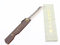 Higonokami Klappmesser Taschenmesser Japanisches limitierte Serie Aogami Griff Leder Grau by Nagao Kanekoma