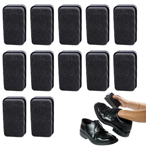 Goowafur Gomme éponge à Chaussures - Éponge de Cirage de Bottes en Cuir, Entretien des Chaussures | 12 pièces éponge de Cirage de Bottes et de Chaussures en Cuir, éponge Noire pour Sacs de Bottes de