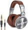 Cuffie con cancellazione del rumore cuffie dj cablate cuffie stereo da gioco con microfono per telefono monitor da studio adattatore cuffie cuffie da studio oro rosa (colore: nero) (marrone argento)