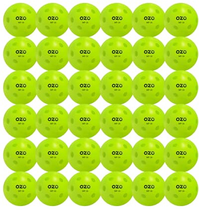 OZO Pickleball MP-26 - Set di 36 palline da interni, 26 fori, stampo rotante