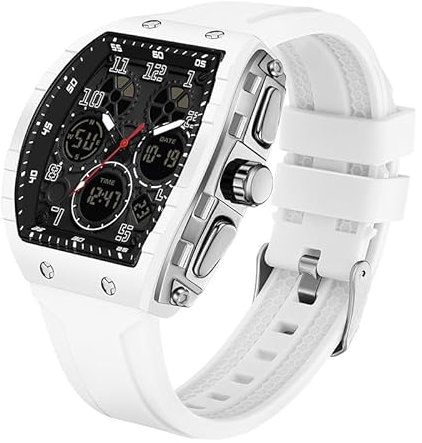 Herren Armbanduhr Militär Sportuhr Digital mit LED-Leuchtdisplay, Analogen Zeigern und Digitalen Zahlen - Wasserdicht