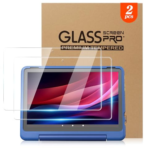 Fettwal 2 Stück Schutzfolie für Fire HD 10 Kids Pro Schutzfolie Glas 9H Härte Displayschutz, für HD 10/10 Plus/10 Kids/10 Kids Pro (10,1 Zoll 2023)