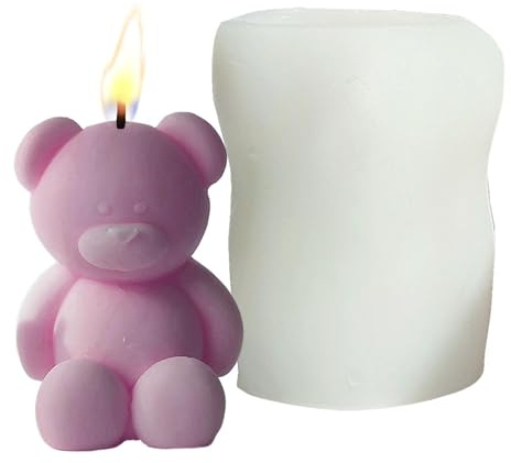 Molde de silicona para hacer velas, diseño de oso de peluche, de vela, diseño de oso de silicona, para hacer jabón, chocolate, aromaterapia, jabón