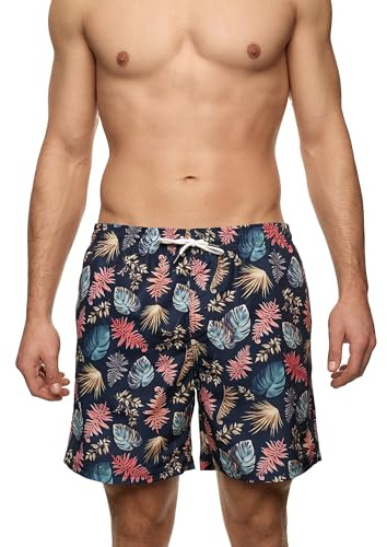 Indicode Herren INAntorgos Badehose mit superweicher Innenhose | Badeshorts für Männer Navy, S