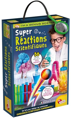 Lisciani I'm A Genius Super Reactions - 30 experiencias científicas para niños a Partir de 8 años - Estuche químico - Kit de Ciencia Infantil - Juego Educativo científico - Idea de Regalo de