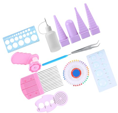 Bediffer 11 en 1 Kit de Herramientas de Quilling de Papel, Alfiler de Papel de Papel Bricolaje Pases de Ruler de Peinador de Pasillos Fronterizos Set para Amantes de la Artesanía de Papel