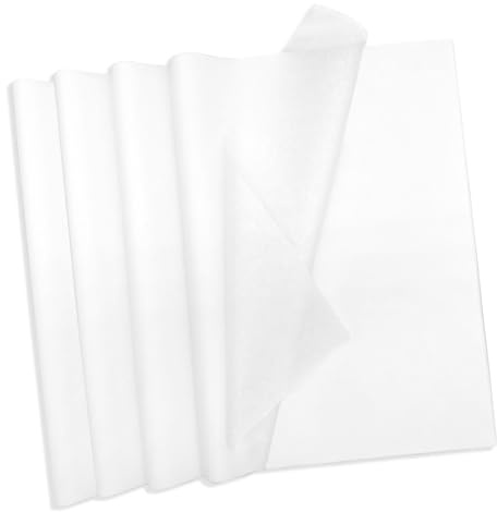 Papier de soie - Lot de 100 feuilles de papier de soie blanc pour emballage, bricolage, décoration, loisirs créatifs - 50 x 70 cm