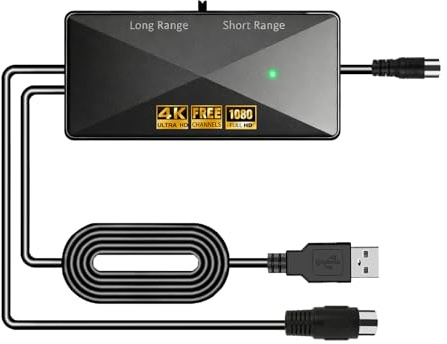 CSUXYD Tv Signal Booster Aerial Amplifier, High Gain Indoor TV Aerial Booster, USB Power Adjustable Reception Range Tvs Antenna Booster Amplifier（Black 1）