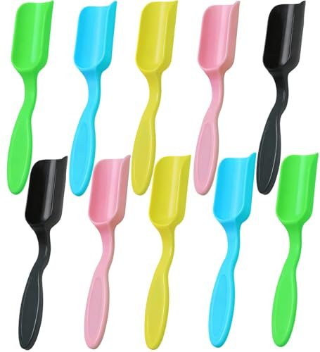 10Pcs Mini Shovel Set,Plastic Gardening Shovel Spoons Soil Scoops,Cultivation Digging Transplanting Tools for Succulents Potted Flowers,Succulent Sand Coffee Beans Milk Powder Scoops,5colors