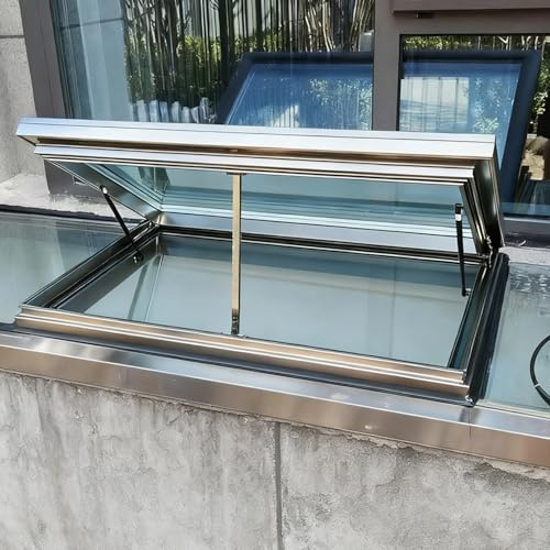 Claraboya eléctrica, Ventana de Techo Impermeable de aleación de Aluminio, iluminación de Techo Plano Personalizable para áticos y sótanos.