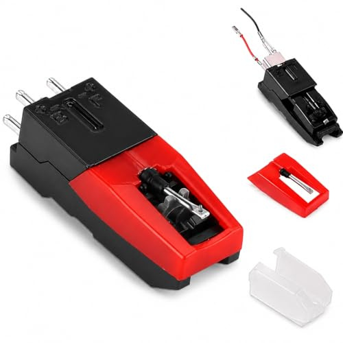 Vinyl Record player Needle With Cartridge Universal Turntable Cartridge Record Player Needle Replacement Stylus Needles for Vinyl Record Player LP Phonograph