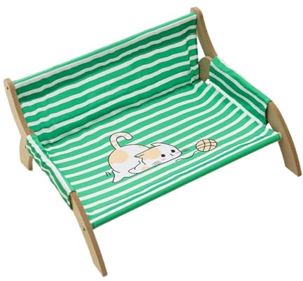 Randig Kattstol,Randig, upphöjd lounger | Andningsbar kathängmatta för inomhusbruk,För kattunge och valp – vila, lek och avkoppling