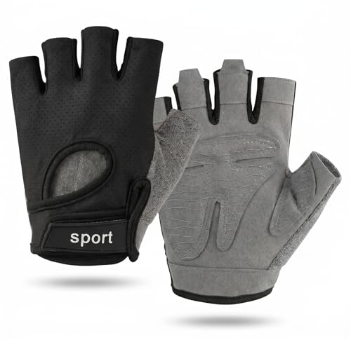 Hwtcjx Gants de Cyclisme pour Homme et Femme, Gants de VTT, Demi-Doigts Unisexe Mitaine Velo avec Gel Rembourré Antidérapant, Respirants, Absorbant Les Chocs, Gant d'été pour vélo MTB