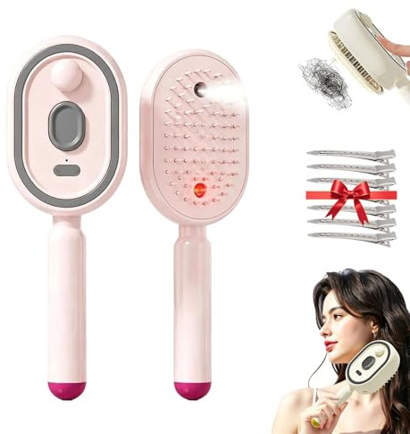 Cepillo De Masaje Con Cojín De Aire 5 En 1, Nuevo Modelo 2026, Con Pulverizador Eléctrico, Cepillo Desenredante Eléctrico Con Vapor Autolimpiante, Para Todo Tipo De Cabello (#B)