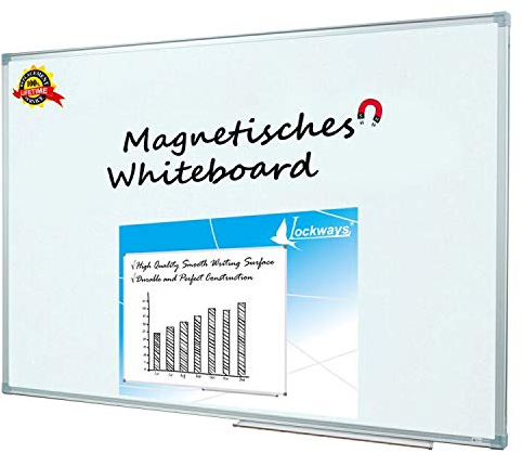 Lockways Whiteboard - Magnetisch Stabiler Tafel - praktische Weißtafel 80 x 110 cm, silbrig Metall Rahmen für Schule, Wohnung und Büro