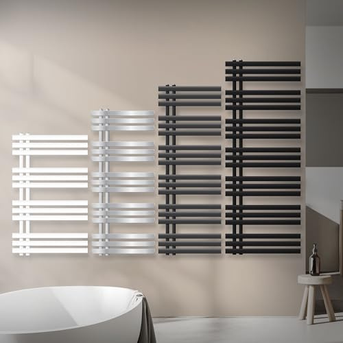 ECD Germany Iron EM Design Badrumsradiator - 500 x 1200 mm - Antracit - Designradiator Panelradiator Handduksvärmare Handdukstork Värmeelement Radiator