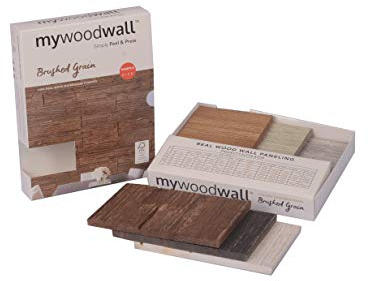 mywoodwall Wandpaneele Holz Moderne 3D Wandverkleidung - MUSTERBOX - Kollektion Brushed Grain