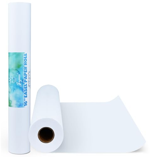 Joyooss Zeichenpapierrolle 2 Stück 41cm x 25m, Weiß Zeichenpapier, Malpapierrolle ideal für Kinderstaffelei, Bulletin Board, Wandkunst, Geschenkpapier