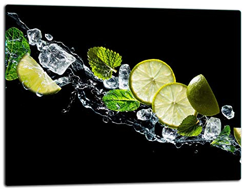 TMK ArtDeko – Tagliere in vetro – Tagliere in vetro per cucina 52 x 40 cm – Robusto, igienico e antiscivolo – Tagliere in vetro – Piano di lavoro aggiuntivo – Uso versatile