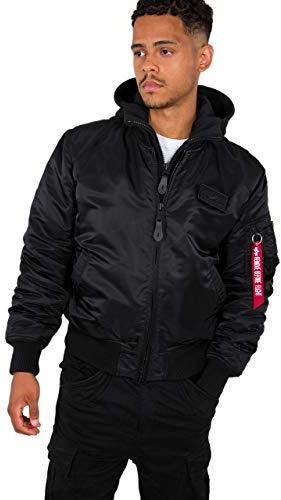 Alpha Industries MA-1 ZH Giacca bomber con stampa sul retro per uomo Black/White