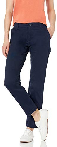 Amazon Essentials Women's Curvy Straight-Fit Mid-Rise Stretch Twill Chino Pant, Navy, 10