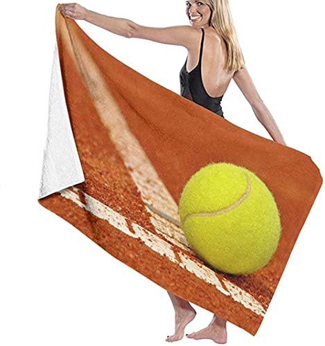Serviette De Plage Microfibre,Tennis Grande Serviette De Plage Légère De Drap De Bain Parfaite pour Les Sports De Remise en Forme De Natation De Voyage D'Hôtel De Famille