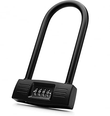 RONGJJ Candados De Cadena En U, Herramienta De Seguridad para Bicicletas Uso Impermeable para Interiores Y Exteriores Antirrobo, Black