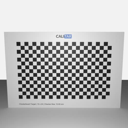 CALITAR Calibration Target | Board | Calibrazione fotocamera | Checker Radon Circle Charuco | Pannello di riferimento | Machine Vision (300 x 200 mm, Checker - High Resolution)