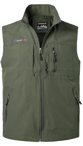 Herothorn Chaleco de Pesca para Hombre Al Aire Libre Chaqueta sin Mangas Verano Multibolsillos de Mezclilla Fotografía Caza Cámping Senderismo