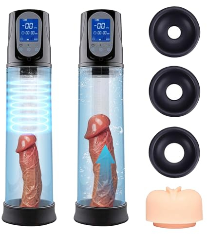 PINTLE Penispumpe Sex Spielzeug für Penisvergrößerung Penis Erektion Penis Extender Automatischer Vakuumpumpe, mit 2 Modi Vakuumdruck Penispumpe Extender Sex Spielzeug für die Männer