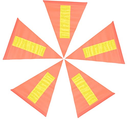 MERRYHAPY Lot de 5 drapeaux de sécurité réfléchissants pour vélo avec tiges en fibre de verre Drapeaux de vélo haute visibilité et résistants à la déchirure pour enfants Accessoires de vélo sûrs pour